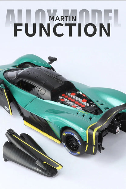 Aston Martin Valkyrie AMR PRO 1:24 Alloy Car Model Sound and Light Pull Back Toy Collectibles Gift