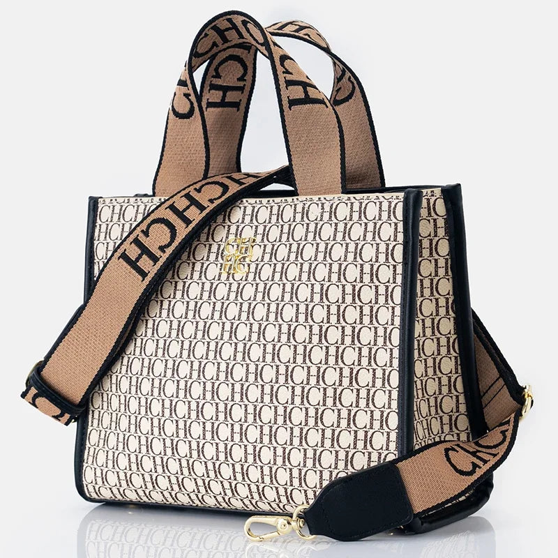 CH Fashion Monogram Print High Quality Metal Logo Casual Light Luxury Brand Designer New Women's Handbag
