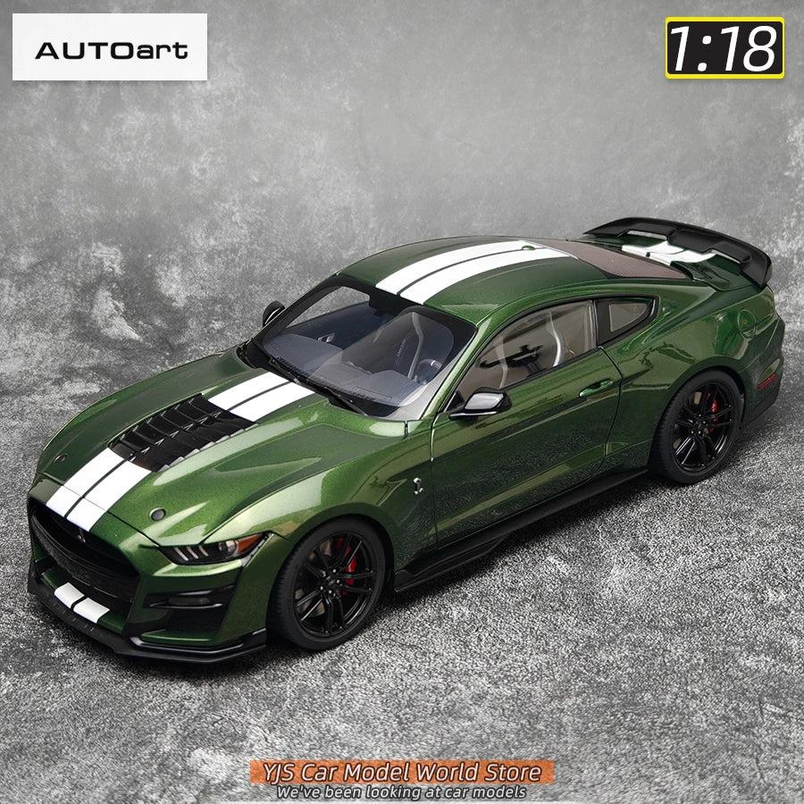 AUTOART New 1/18 scale Ford Mustang Shelby GT500 WHITE SILVER  Sports car model Static display Collection Holiday gift 73097