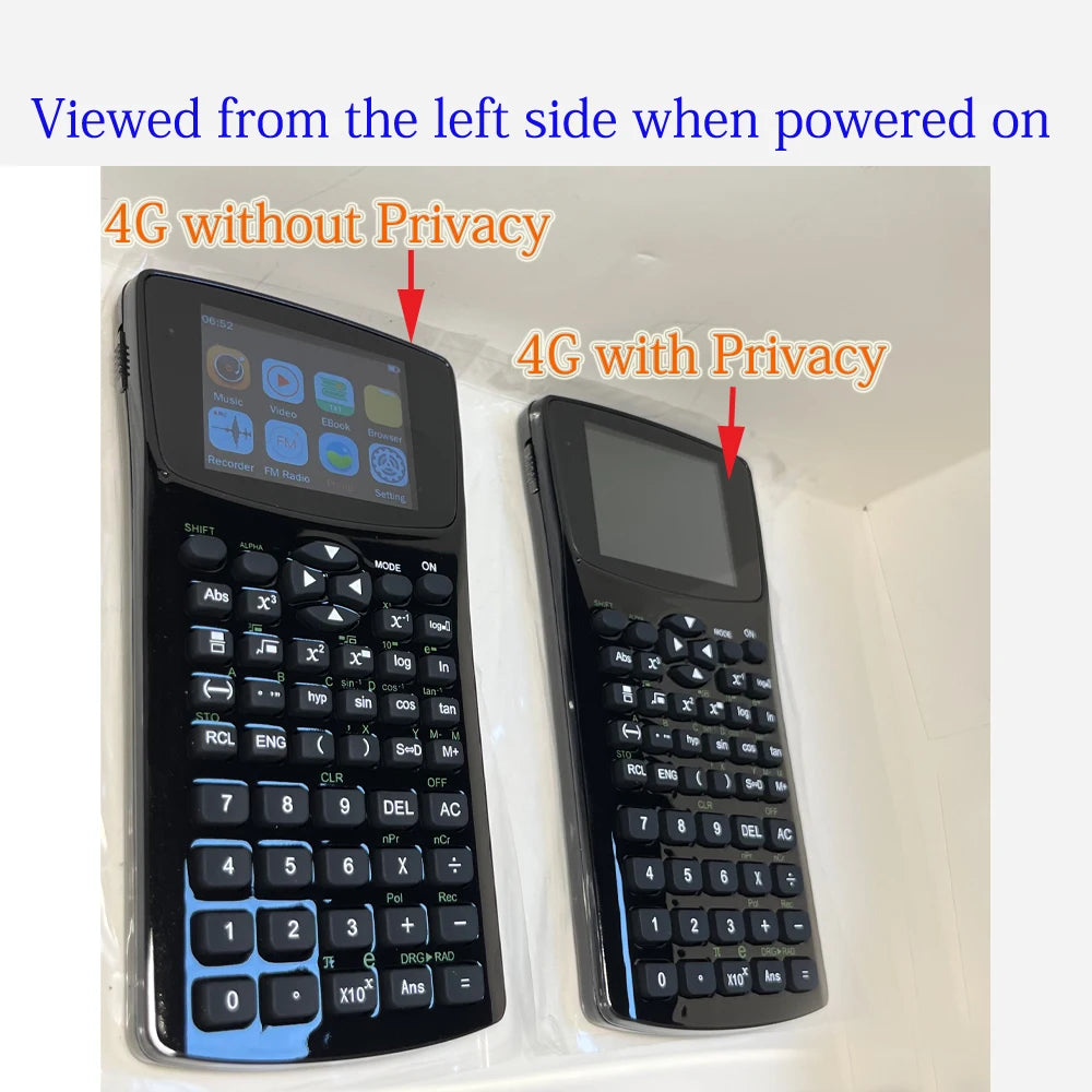Advanced Calculator with cheating options Fashion student magic mp4 player calculator with emergency button quick response text video Screen Privacy Film ( PF)