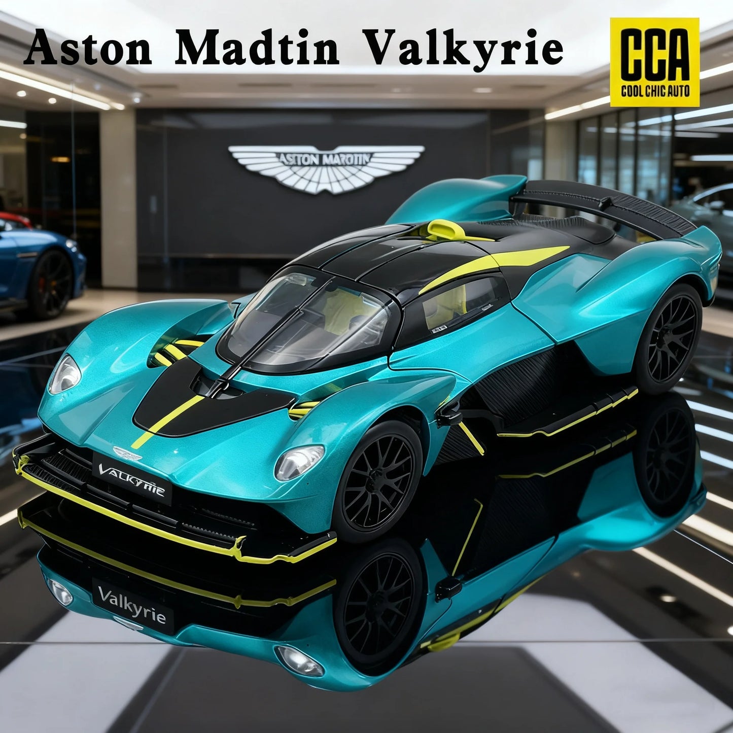 Aston Martin Valkyrie 1:23 Alloy Sports Car Model Diecast Metal Super Racing Vehicle Car Model Sound and Light Toy Gift