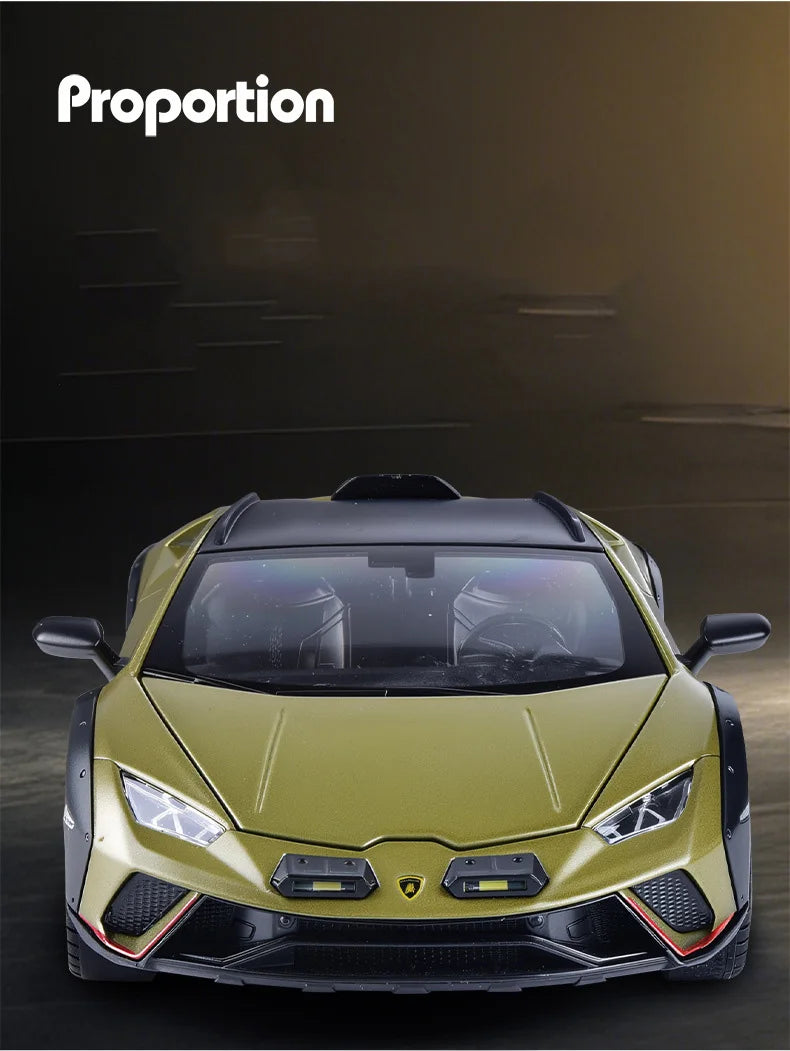 Lamborghini Huracan Sterrato 1:24 Alloy Scale Car Model Diecast Metal Vehicle Miniature Car Sound＆light Toy Car Gift