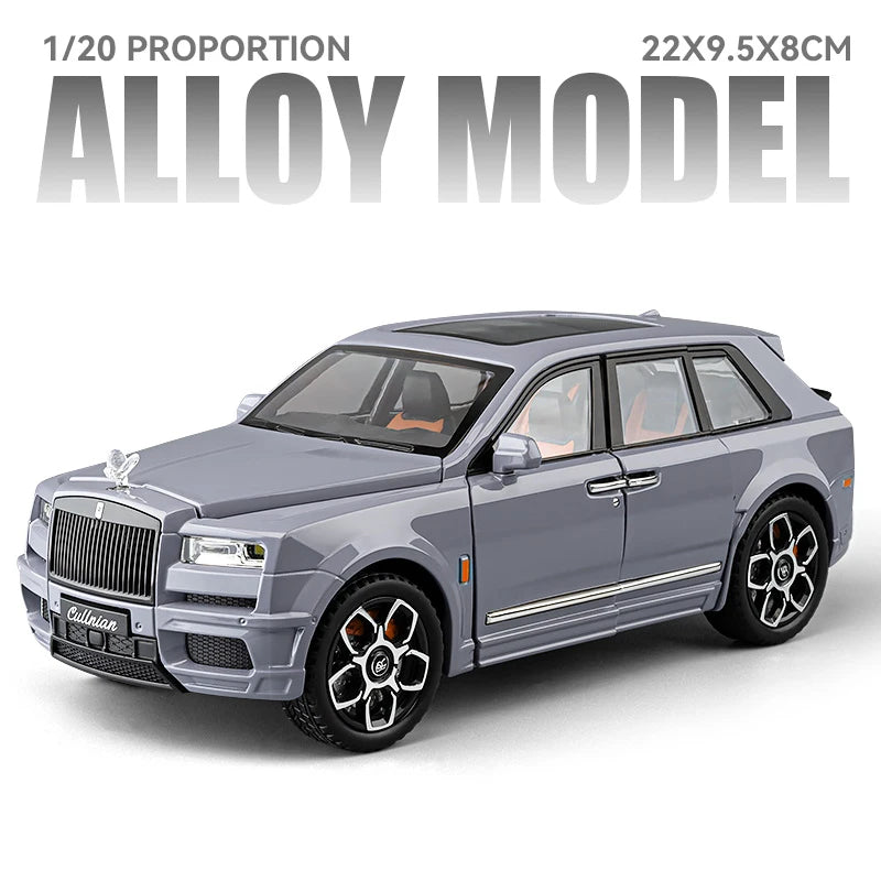 Rolls Royce 1:20 SUV Cullinan Alloy Luxy Car Model Diecast Metal Vehicles Car Model Simulation Sound and Light Gift