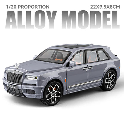 Rolls Royce 1:20 SUV Cullinan Alloy Luxy Car Model Diecast Metal Vehicles Car Model Simulation Sound and Light Gift