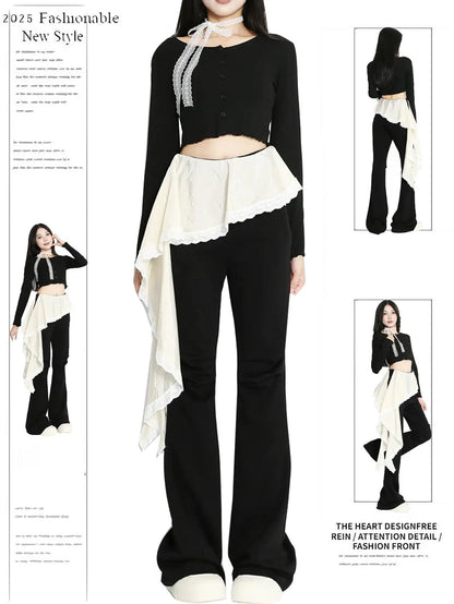 Fashion Y2K Baggy Pants Women's Cartoon Embroidery Loose Wide Leg Jeans Streetwear Aesthetic Casual Trousers