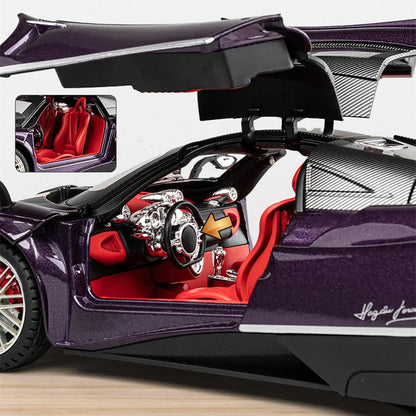 Pagani Huayra Dinastia 1:18 Alloy Racing Car Model Diecasts Metal Sports Car Vehicles Model Simulation Sound Light Kids Toy Gift