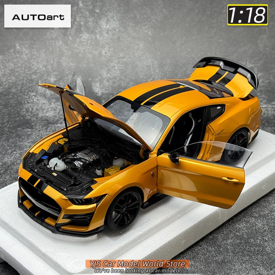 AUTOART New 1/18 scale Ford Mustang Shelby GT500 WHITE SILVER  Sports car model Static display Collection Holiday gift 73097
