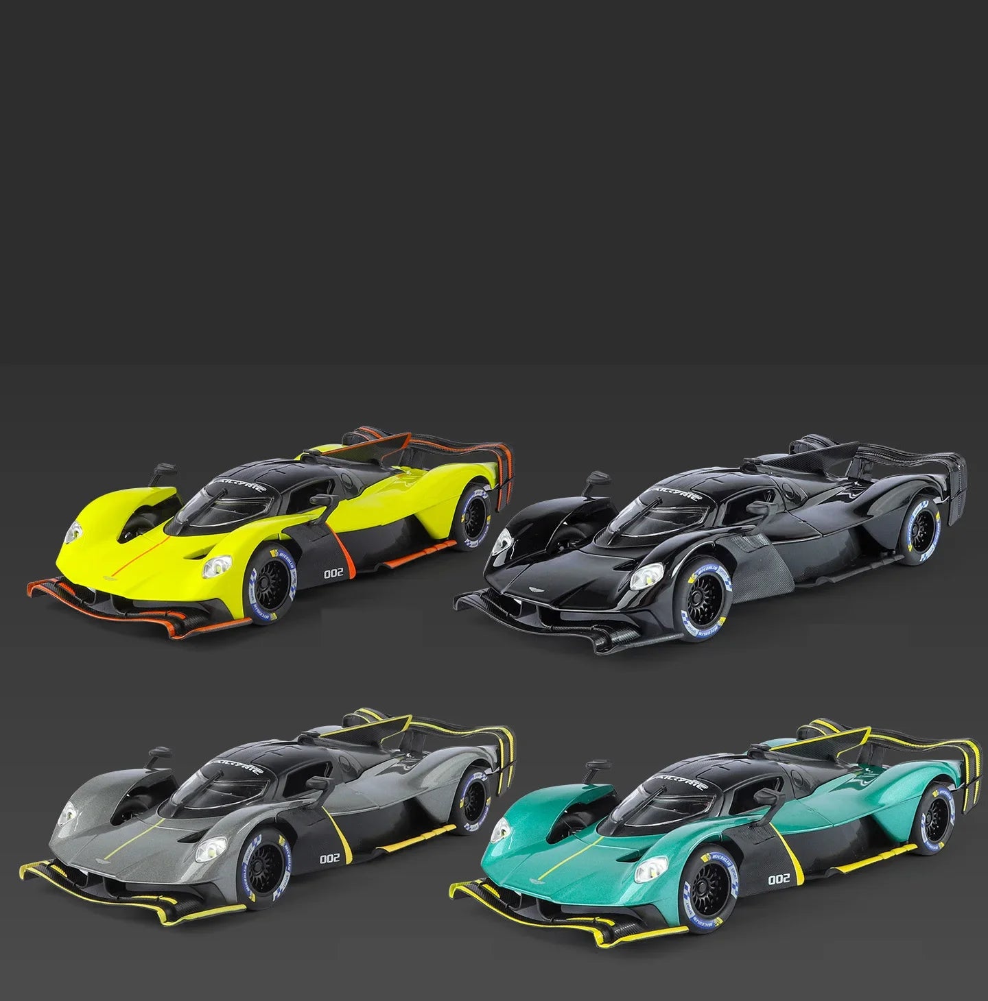 Aston Martin Valkyrie AMR PRO 1:24 Alloy Car Model Sound and Light Pull Back Toy Collectibles Gift