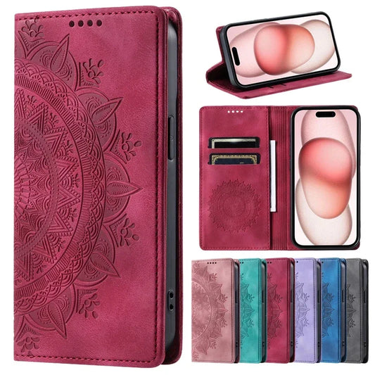 Wallet Luxury Phone Case For Xiaomi Redmi 9A 9C NFC Note 9S 9 Pro Max Redmi9 Power 9T Leather Magnetic Flip Cover Totems Coque