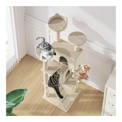 Tree, 60 Inch Cat Tree Tower With 2 Cat Condo, Cat Tower With ching Post, Cat Climbing Tower, Cat Tree For Indoor Cats