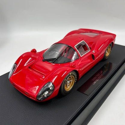 Top 1:18 Scale 330P4 1967 Sports Car Simulation Resin Car Model Toy Adult Fans Collection Gift Display Souvenir
