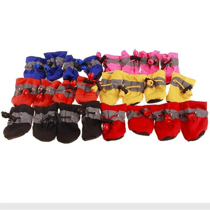 4 PCS set Of Waterproof Pet Dog Shoes, Anti Slip Soft Soled Rain Boots, Kitten Dog Shoes, Puppy Pet Boots, Pet Paw Accessorie