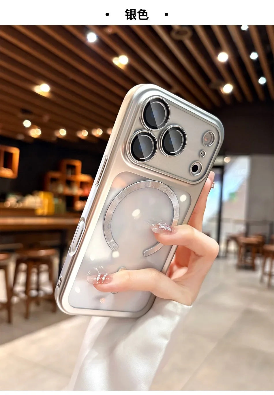 Luxury Matte for Magsafe Soft Plating Clear Case for iPhone 17 Pro Max 17Pro Magnetic Transparent Camera Protector Soft Cover