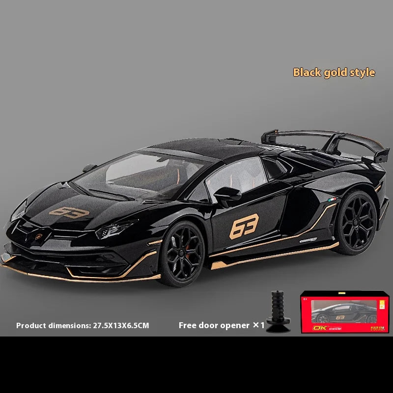 Large 1/18 Aventador SVJ Supercar Model Simulation Interior Details Adult Collection Ornaments