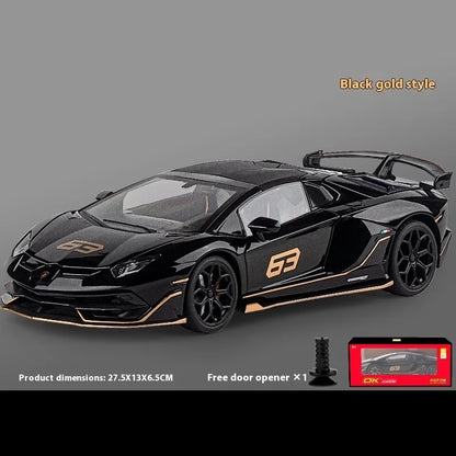 Large 1/18 Aventador SVJ Supercar Model Simulation Interior Details Adult Collection Ornaments