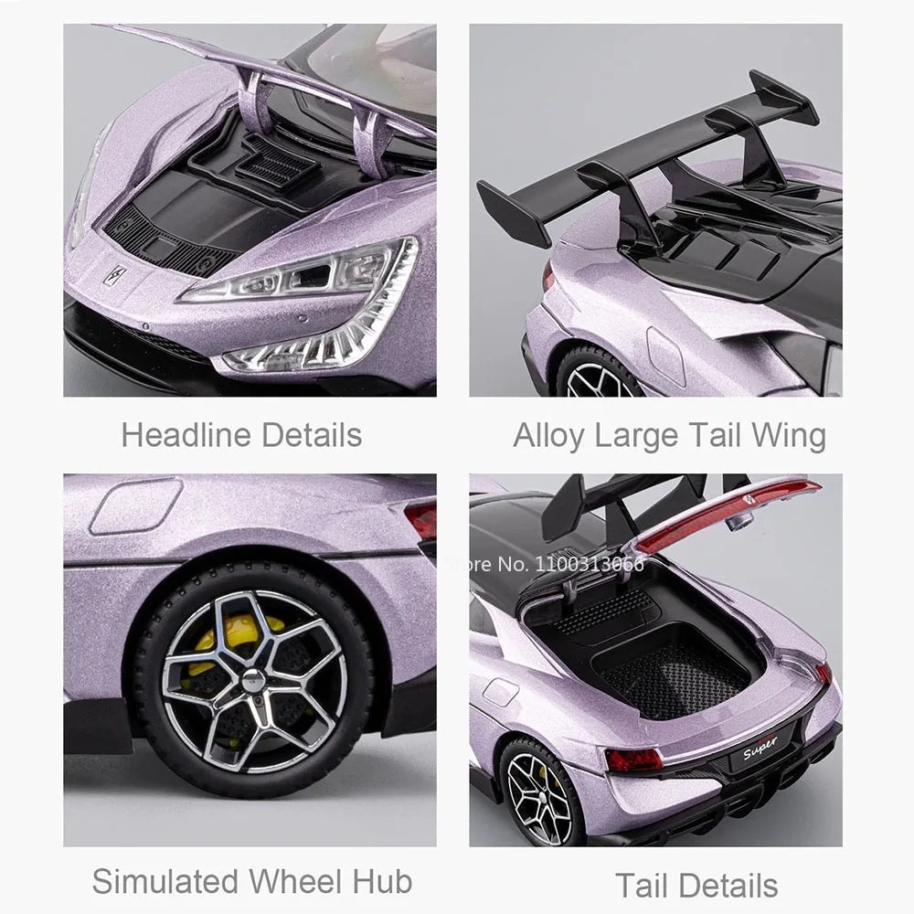 BYD YANGWANG U9 1:24 Cars Miniature Models Toys Wheel Shock Absorption Light Music Supercar