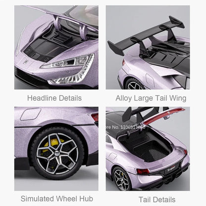 BYD YANGWANG U9 1:24 Cars Miniature Models Toys Wheel Shock Absorption Light Music Supercar