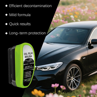 Automotive Car Oil Film Cleaning Brush,150ml Glass Oil Film Remover for Car Window,Windshield Brush For Car Care