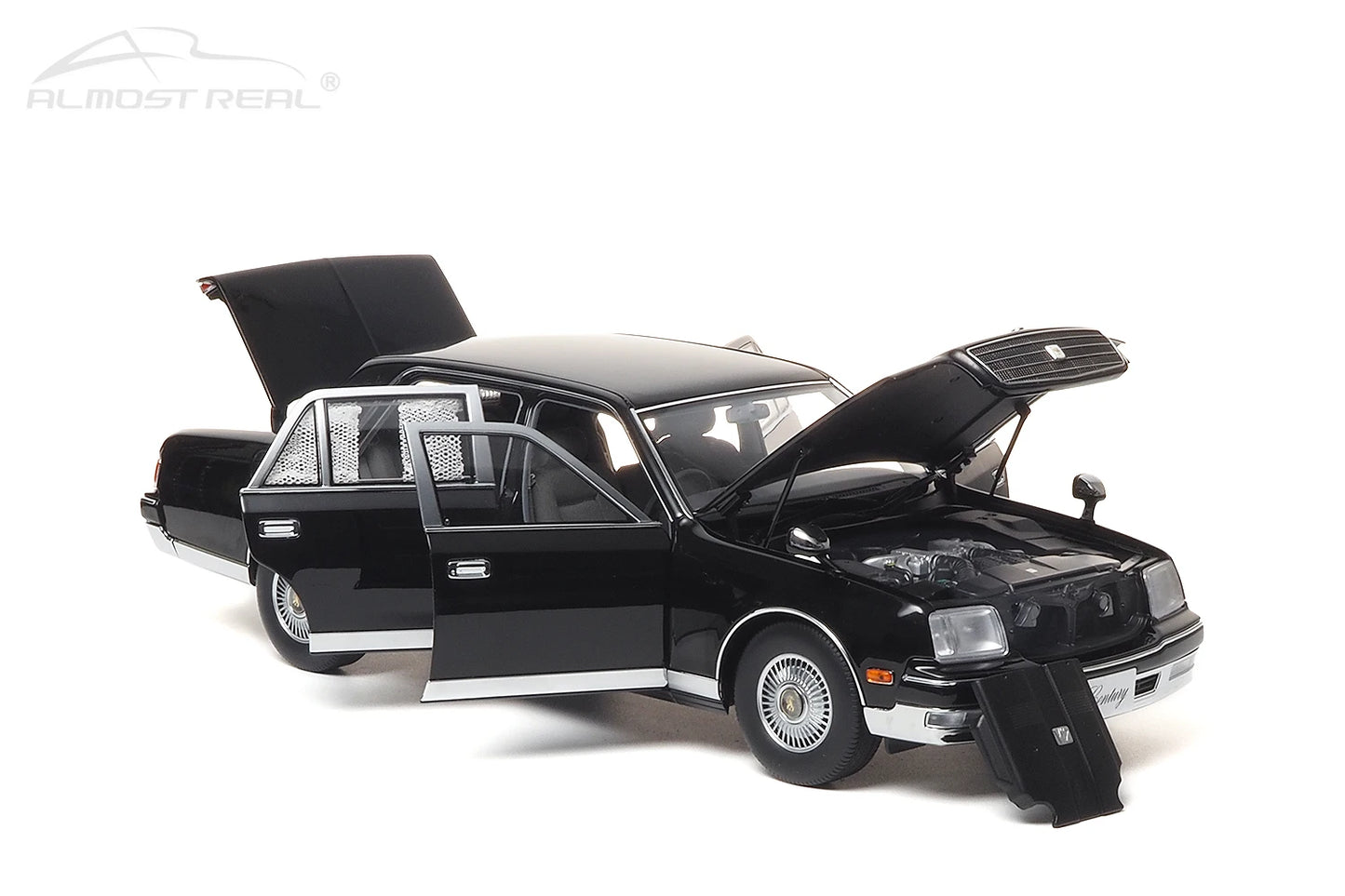 Almost Real Car model 1/18 Toyota Century alloy full open model 1997 black Static collection Collect Holiday gift