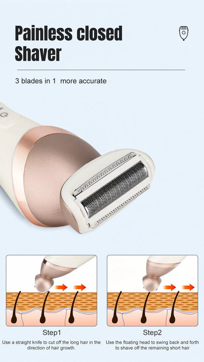 IRUIBEAUTY 703 Electric Women Epilator Shaver Leg Body Hair Removal Lip Chin Depilatory Lady Bikini Trimmer Facial Hair Remover