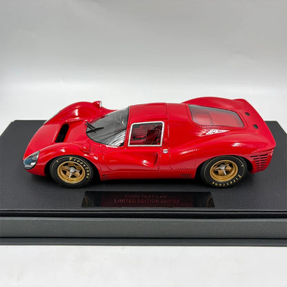 Top 1:18 Scale 330P4 1967 Sports Car Simulation Resin Car Model Toy Adult Fans Collection Gift Display Souvenir