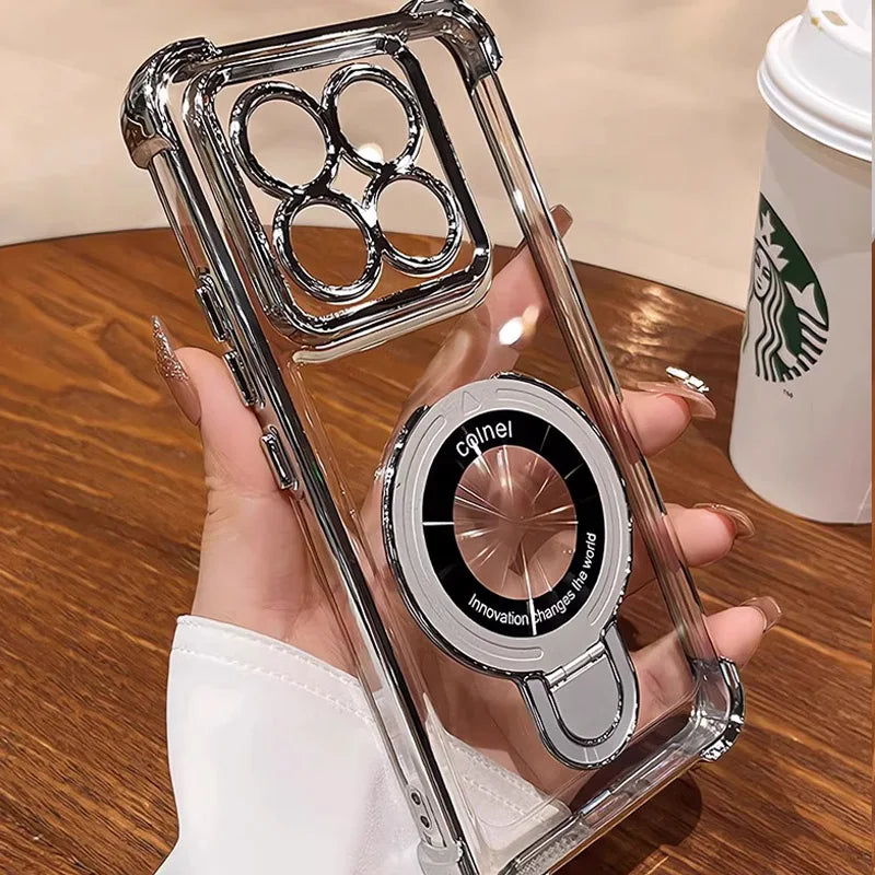 For Xiaomi 15T Pro Glitter Shockproof Magnetic Phone Case For Xiaomi 17 Pro Max 13T 14T 15T Pro 14 15 Ultra Stand Bracket Cover