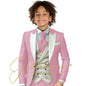 Kids Formal Wedding Suit Ivory Vest Photography Dress Flower Boy Tuxedo Suit