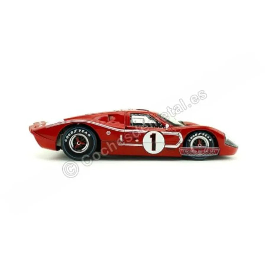 SC423 1967 Ford GT MK IV 1 Red LeMans Winner 24 Hours 1/18 Diecast Model Car for display zinc alloy body vibrant red finish aut