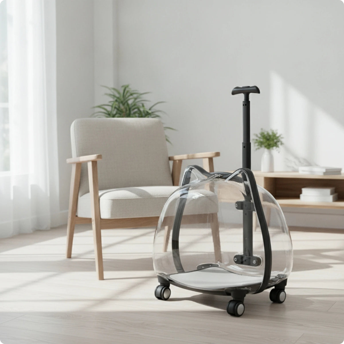 Pet Carrier with Wheels Sturdy Wheeled Pet Carrier Sturdy Small for Cats, Travel, Vet Visits