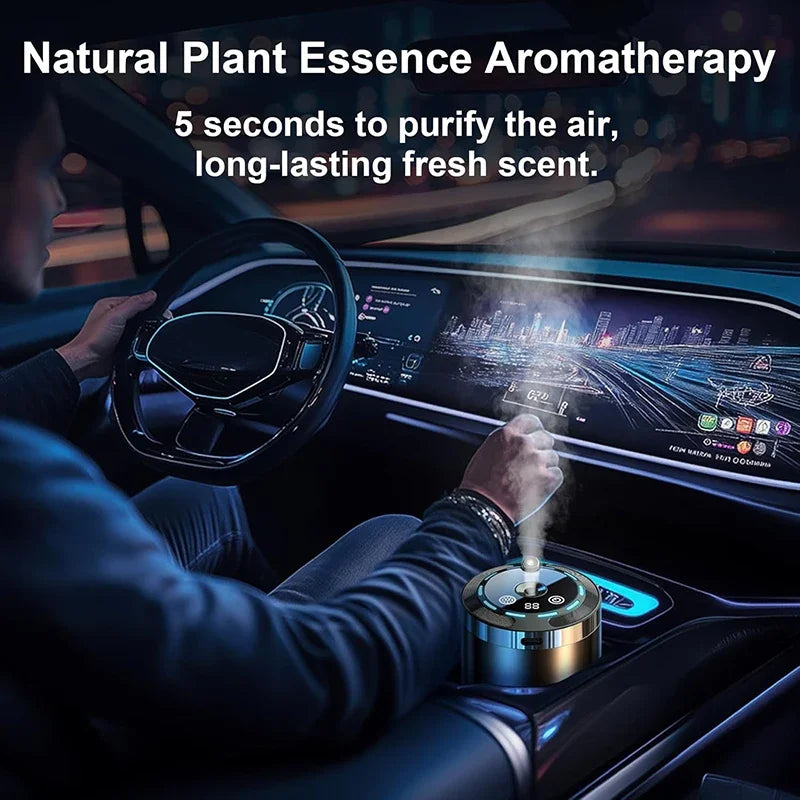 Smart Car Air Aromatherapy Diffuser Fragrance Car Air Fresheners Adjustable Humidifier Essential Oil Diffuser LED Ambient Light