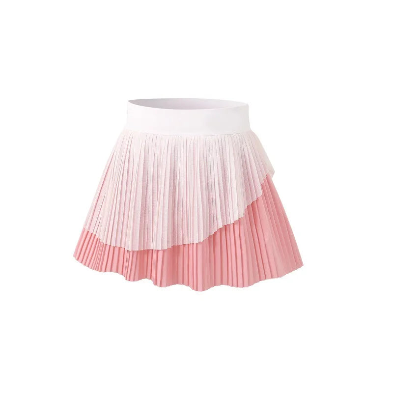 Kids Girls Skirts Quick-Dry Sports Skort Kawaii Pink Blue Badminton and Tennis Sports Pleated Skirt Teenage