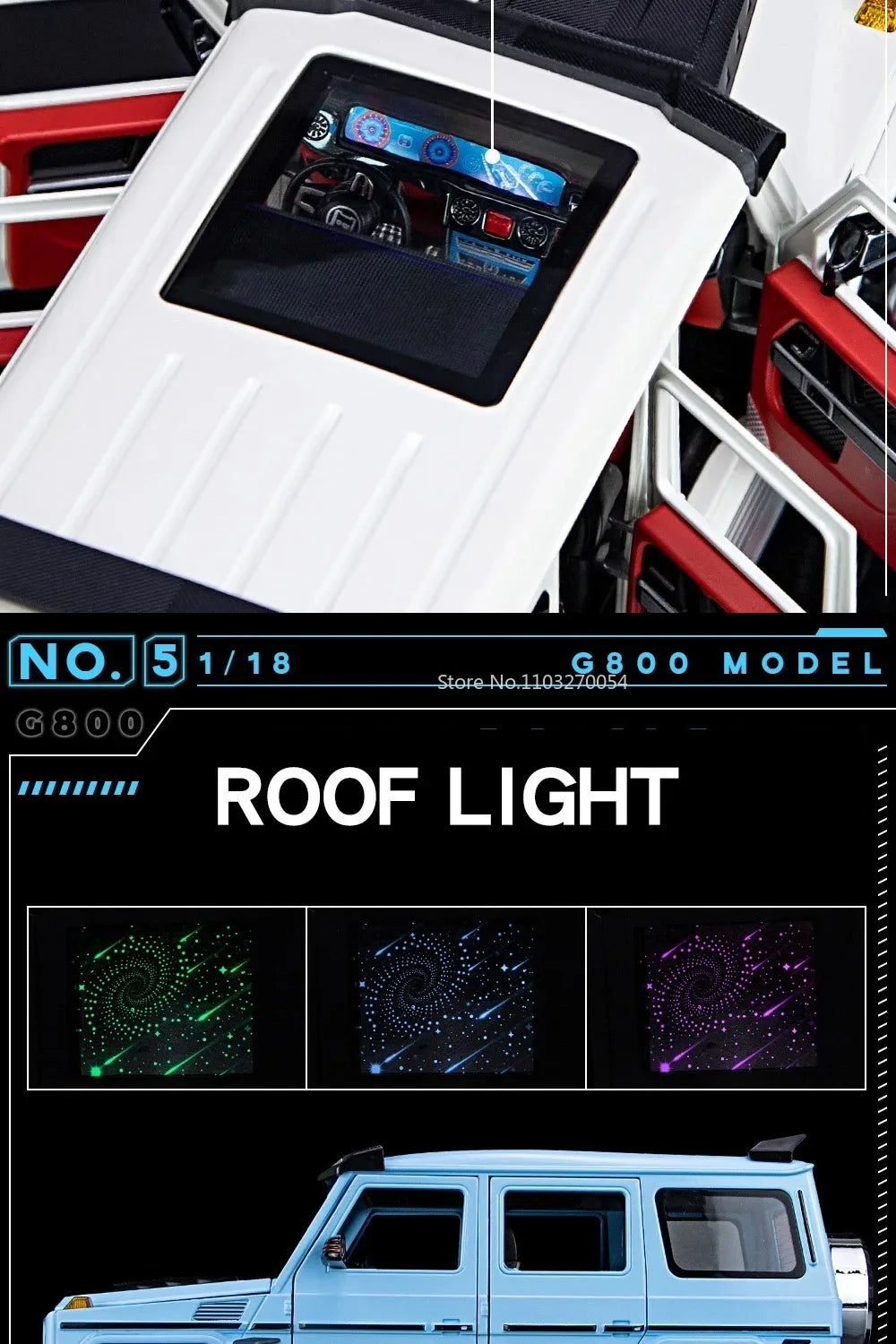 G800 Model Car 1:18 Alloy Diecast Metal Off-Road Vehicles Collection With Sound & Light Toy Cars Gift Series