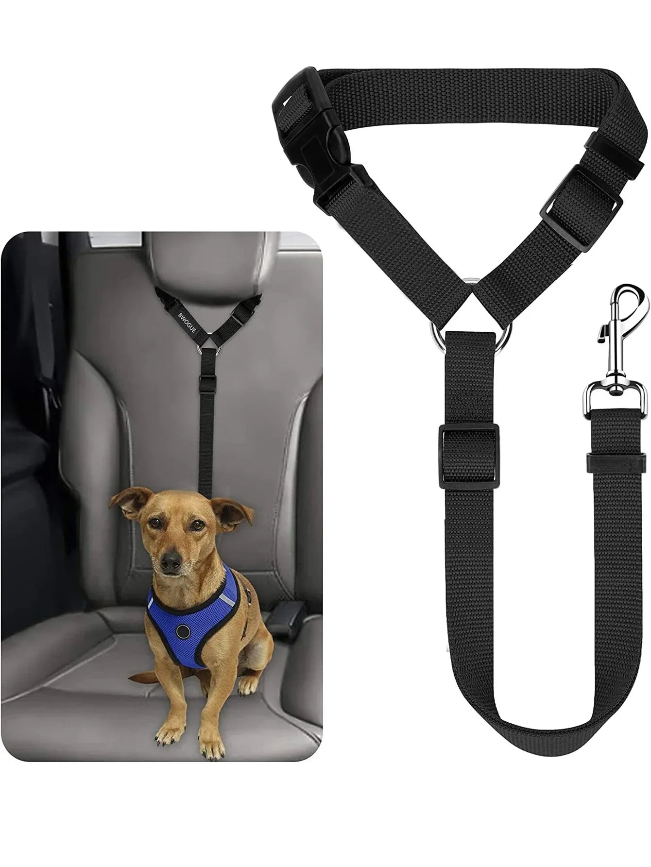 Pet Car Safety Seat Belt Nylon Headrest Restraint Harness Leash Adjustable for Dogs And Cats Travel Vehicle Accessory
