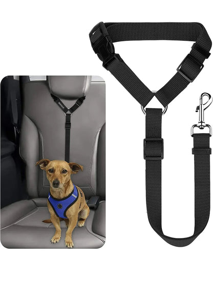 Pet Car Safety Seat Belt Nylon Headrest Restraint Harness Leash Adjustable for Dogs And Cats Travel Vehicle Accessory