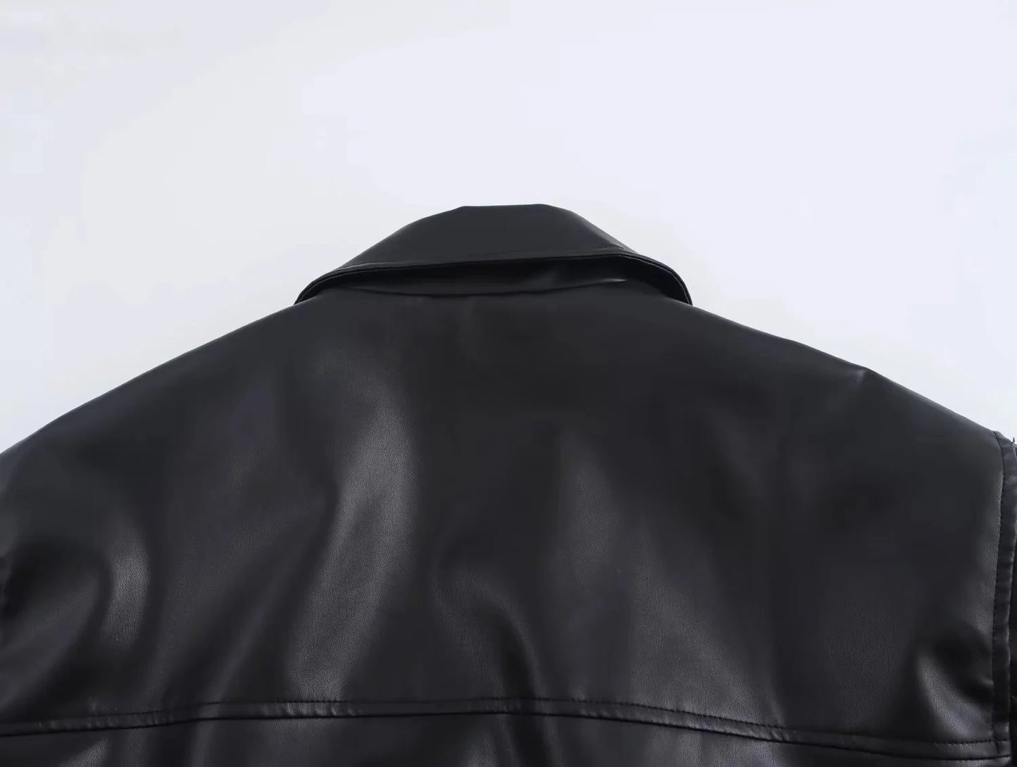 KONDALA 2026 Spring Summer Brown Business Casual Faux Leather Women Jackets Chic Valentine‘s Day Spliced Zipper Ladies Jackets