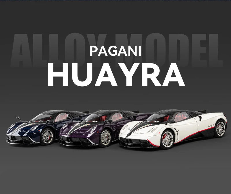 Pagani Huayra Dinastia 1:18 Alloy Racing Car Model Diecasts Metal Sports Car Vehicles Model Simulation Sound Light Kids Toy Gift
