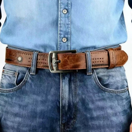 2026 New Men's Casual Belt Hollow Rivet Wide PU Leather Belt For New Fashion Strap Male High Quality Jeans Belt Punk Style