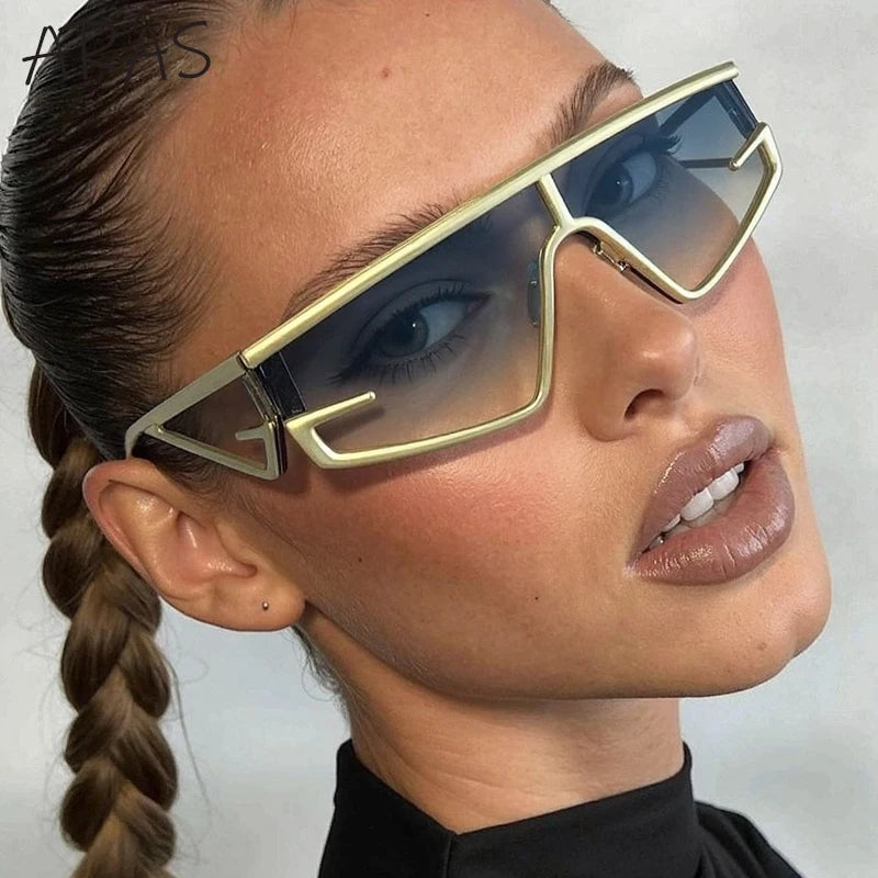 Y2K Punk Shield Irregular Sunglasses Women Luxury Brand Steampunk Cycling UV400 Goggle Eyewear Trendy WindProof Sun Glasses 2026