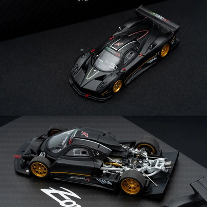 New Almost Real AR Box 1:64 Scale Pagani Zonda R Matte Carbon Fiber White HEC Alloy Car Collection Diecast Model Toys Gift