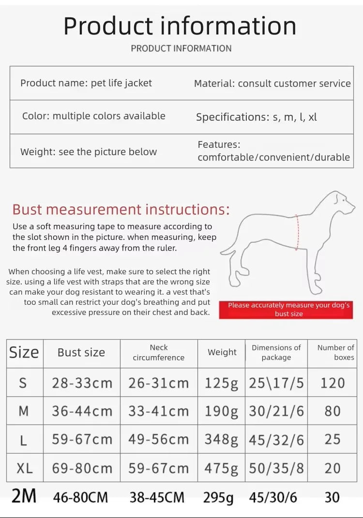 Reflective Dog Life Jacket Adjustable Breathable Pet Safety Vest Enhanced Buoyancy Oxford Cloth Swimming Clothes Beach