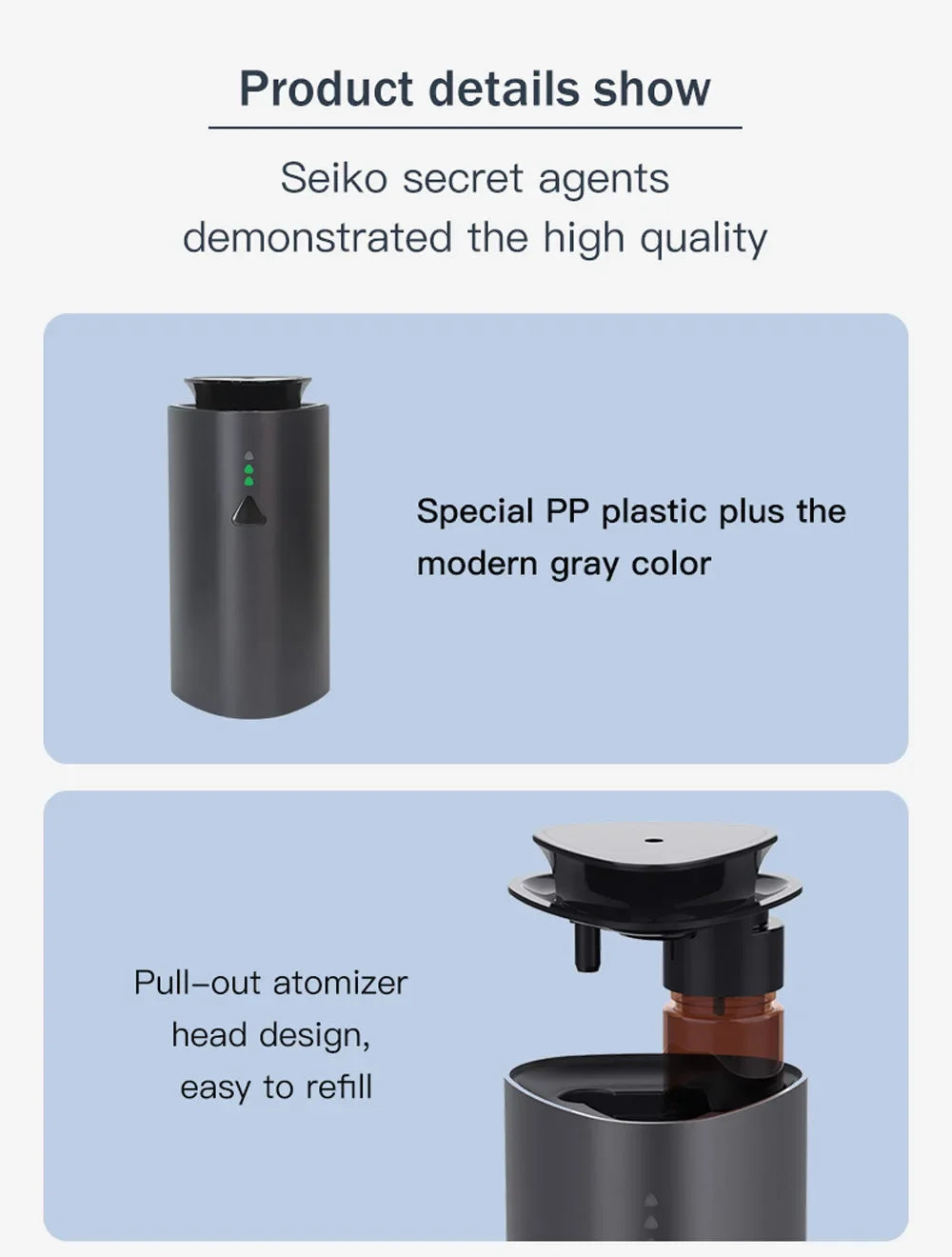 Car Diffuser Humidifier Auto Air Purifier Aromo Air Freshener USB Charging Electric Smell for Home Room Fragrance 1200mAh