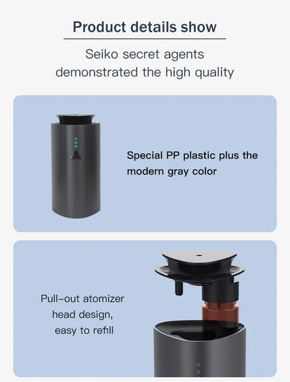 Car Diffuser Humidifier Auto Air Purifier Aromo Air Freshener USB Charging Electric Smell for Home Room Fragrance 1200mAh
