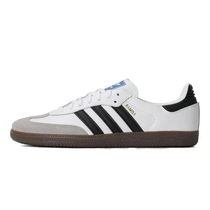 adidas Originals SAMBA OG Soft upper for comfortable feel Low-top skate shoes Unisex style Black, white, gray B75806