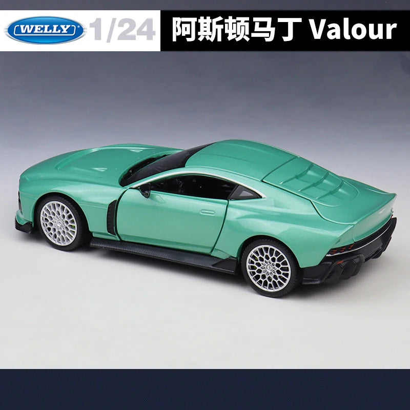 WELLY 1:24 Aston Martin Valour Supercar Alloy Car Diecasts & Toy Vehicles Car Model Miniature Scale Model Car Toy For Children