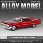 Cadillac Eldorado 1959 Metal Diecast Retro Car Model 1/24 Scale Sound and Light Back Pull Boy Gift Ornament Halloween Toys