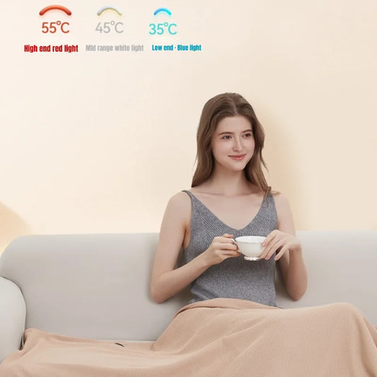 USB Electric Heated Blanket 3 Heating Levels Heated Mat Winter Wearable Body Warmer Blanket Sheet Pad for Home Use