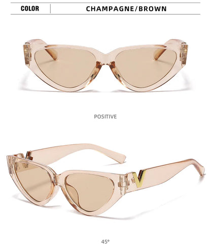 INS Cat Eye Sunglasses Women 2026 Fashion Triangle Vintage Sun Glasses Female Brand Designer Retro Glasses Shades Oculos De Sol