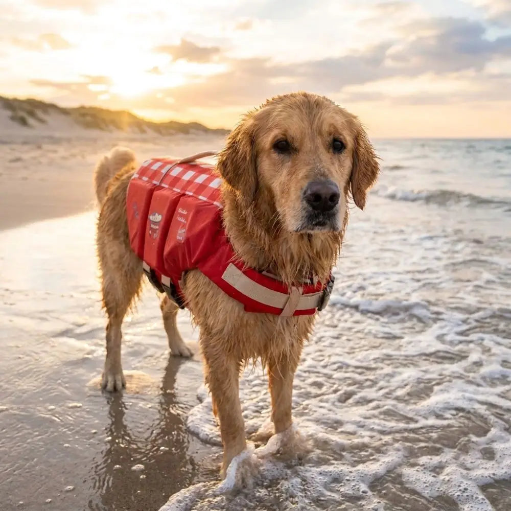 Waterproof Dog Life Jacket Breathable High Buoyancy Dog Swimming Suit Adjustable Thick Sponge Pad Dog Life Preserver Swimming