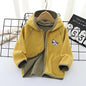 Brand Windproof Hooded Zip Full Fleece Child Coat Thicken Double Fleece Boys Jackets Kids Outfits Children Outerwear 2-14 Years