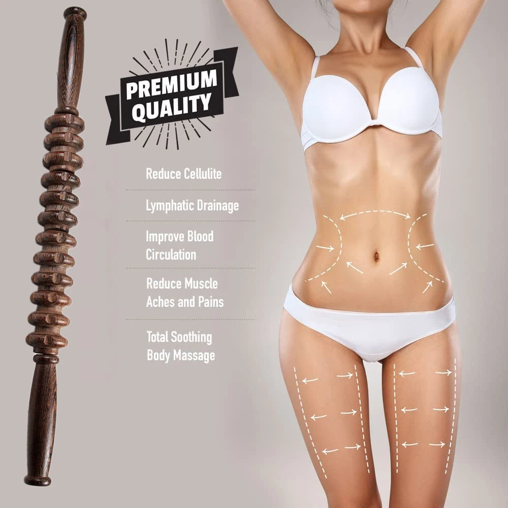 Wooden Exercise Roller Gua Sha Handheld Cellulite Blasters Sports Injury Body Trigger Point Muscle Roller Sticks Massager